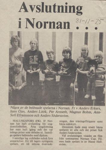 1981 IF Nornanbilder Avslutning Nornan